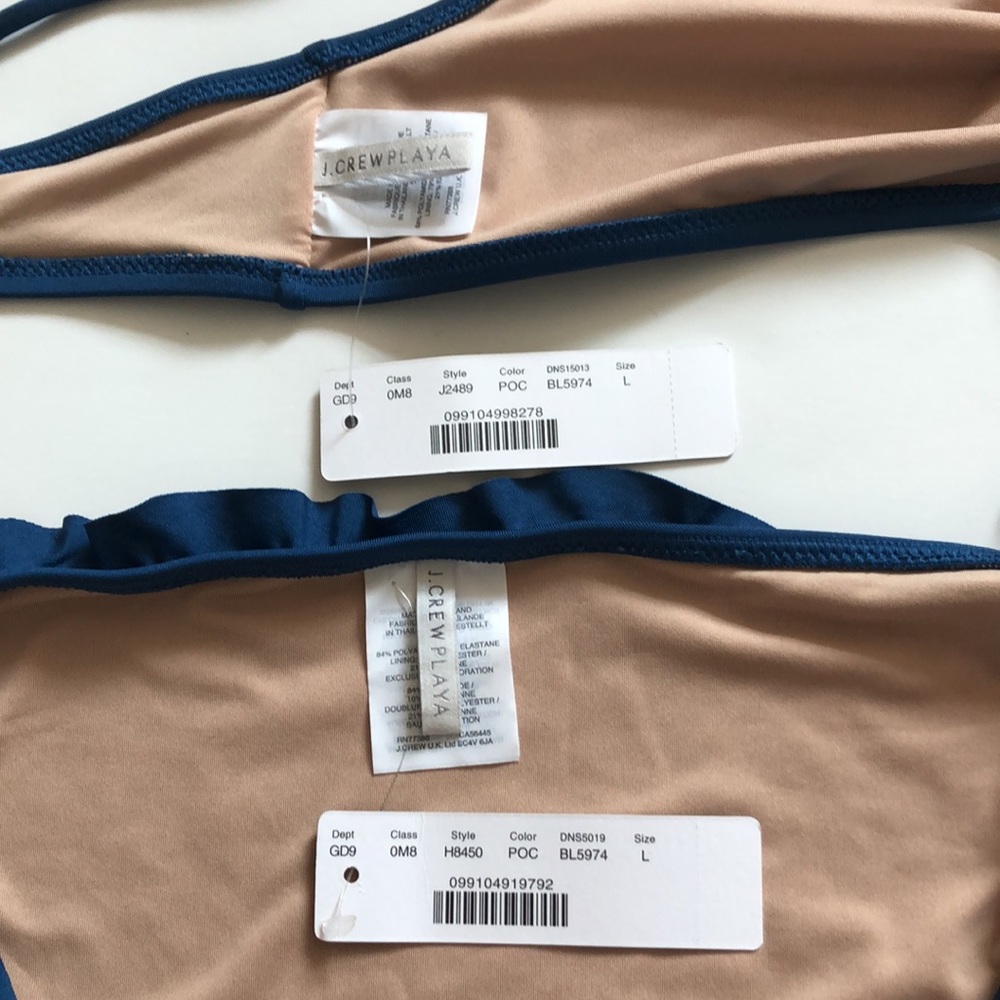 HOST PICK J. Crew L Blue Bikini Set Top & Bottom Adjustable NWT Brand New Great - Picture 13 of 13